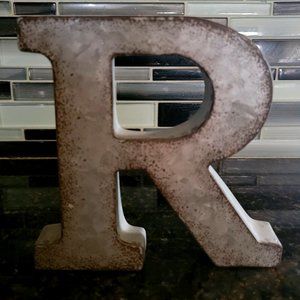 5.75" Galvanized 3D Letter - R